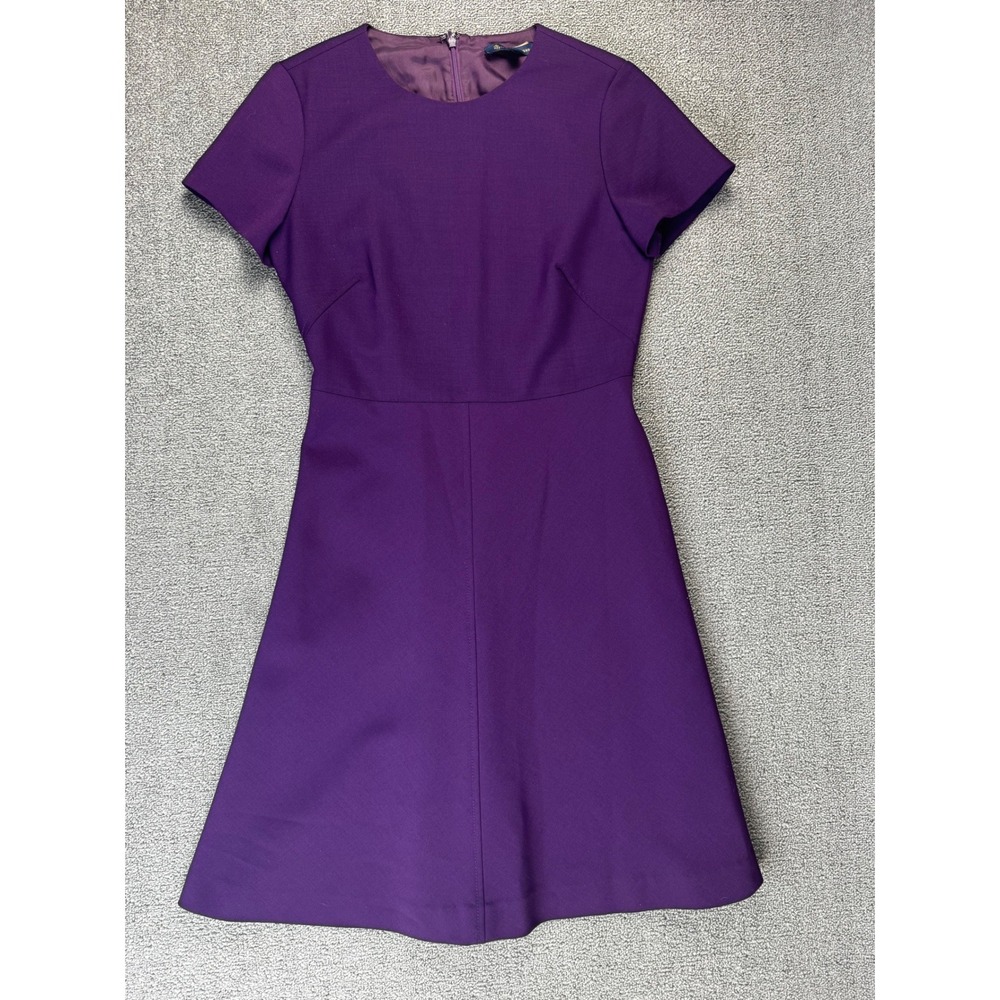Brooks Brothers Dress Womens 4‎ Purple Wool Blend Career Classic Academia Office